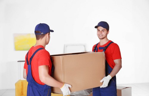 Camden movers packing boxes for transport