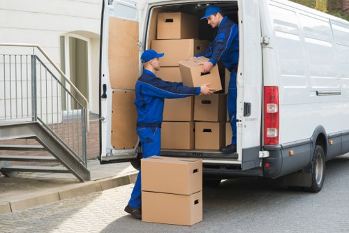 Professional moving van service in Camden handling household items