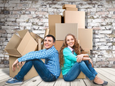 Mover using protective handling practices during a residential move