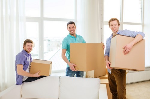 Boxes and furniture prepared for same day removal service