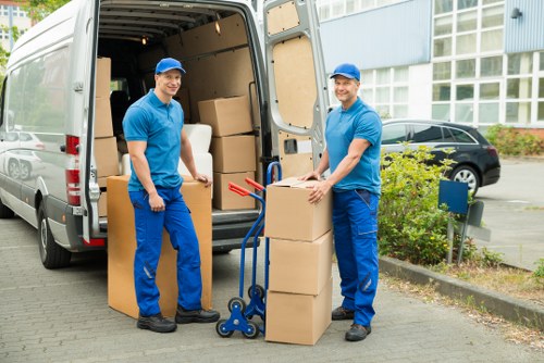 Moving boxes ready for flat removals in Camden apartment relocation