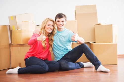 Careful loading of a sofa and table for a local Camden move