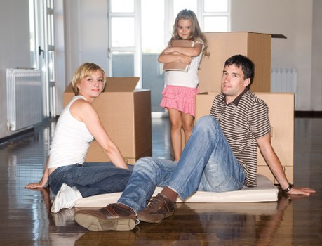Packed boxes and office items ready for commercial removals in Camden